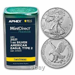 Pre-Sale 2021 1 oz Silver Eagles (MD Premier + PCGS FS Tube, Type 2)