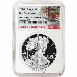 Presale 2020-S Proof $1 American Silver Eagle NGC PF70UC FDI Trolley Label