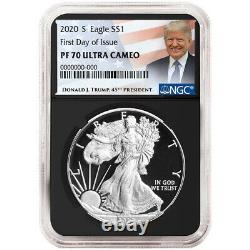 Presale 2020-S Proof $1 American Silver Eagle NGC PF70UC FDI Trump Label Retro