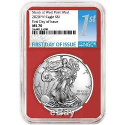 Presale 2020 (W) $1 American Silver Eagle 3 pc. Set NGC MS70 FDI First Label R
