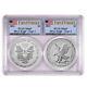 Presale 2021 $1 Type 1 and Type 2 Silver Eagle Set PCGS MS69 FS Flag Label