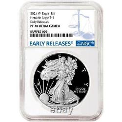 Presale 2021-W Proof $1 American Silver Eagle NGC PF70UC Blue ER Label