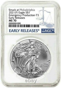 Presale 2021 (p) $1 American Silver Eagle Ngcms70 Emergency Early Releases