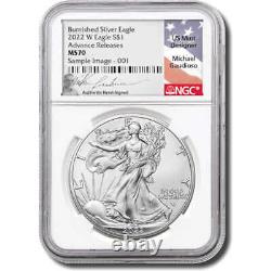 Presale 2022 W Burnished Silver Eagle MS70 NGC Advance Release Michael Gaudioso