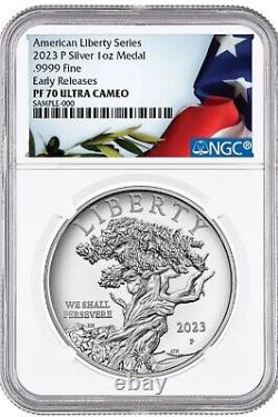 Presale 2023-P Proof American Liberty 1 oz Silver Medal NGC PF70UC ER EARLY %