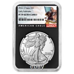 Presale 2023-S Proof $1 American Silver Eagle NGC PF70UC ER Black Label Retro