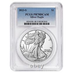 Presale 2023-S Proof $1 American Silver Eagle PCGS PR70DCAM Blue Label