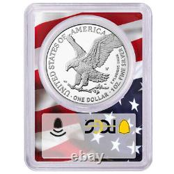 Presale 2023-W Proof $1 American Silver Eagle PCGS PR70DCAM FS Flag Frame