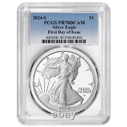 Presale 2024-S Proof $1 American Silver Eagle PCGS PR70DCAM FDOI Blue Label