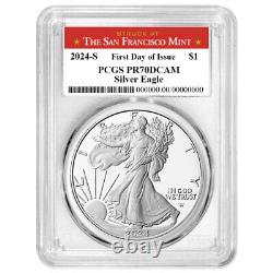 Presale 2024-S Proof $1 American Silver Eagle PCGS PR70DCAM FDOI San Franci