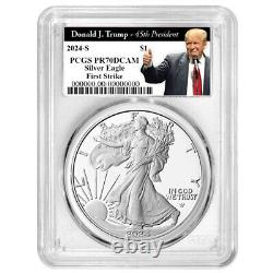 Presale 2024-S Proof $1 American Silver Eagle PCGS PR70DCAM FS Trump 45th P