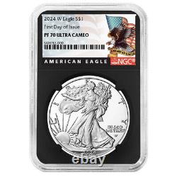 Presale 2024-W Proof $1 American Silver Eagle NGC PF70UC FDI Black Label Retro