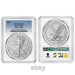 Presale 2025 $1 American Silver Eagle 3pc Set PCGS MS70 FS Blue Label Red W