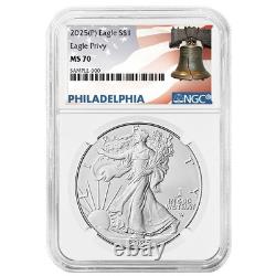 Presale 2025 (P) $1 American Silver Eagle First Eagle Privy NGC MS70 Libert
