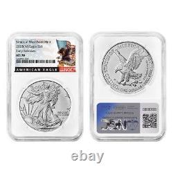 Presale 2025 (W) $1 American Silver Eagle 3pc Set NGC MS70 ER Black Label R