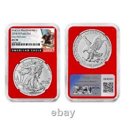 Presale 2025 (W) $1 American Silver Eagle 3pc Set NGC MS70 ER Black Label R