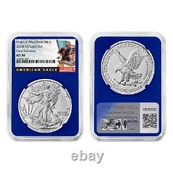Presale 2025 (W) $1 American Silver Eagle 3pc Set NGC MS70 ER Black Label R