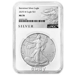 Presale 2025-W Burnished $1 American Silver Eagle NGC MS70 ER ALS Label