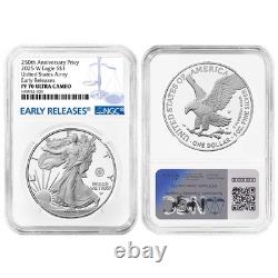 Presale 2025-W Proof $1 American Silver Eagle Army Privy NGC PF70UC ER Blue