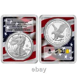 Presale 2025-W Proof $1 American Silver Eagle Army Privy PCGS PR70DCAM FDOI