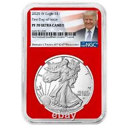 Presale 2025-W Proof $1 American Silver Eagle NGC PF70UC FDI Trump Label Re