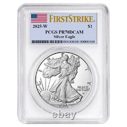Presale 2025-W Proof $1 American Silver Eagle PCGS PR70DCAM FS Flag Label W