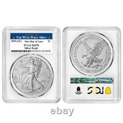 Presale 3pc Set 2025 (W) $1 1-oz American Silver Eagle PCGS MS70 FDOI Wes