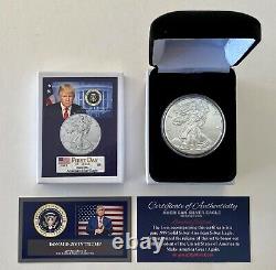 President Donald Trump. 2021 American Silver Eagle. 999 Silver Coin with COA