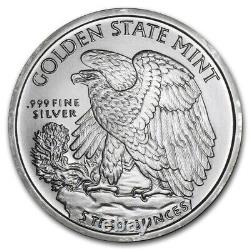 Pure Silver. 999 Bullion -Walking Liberty American Eagle 5 oz round coin