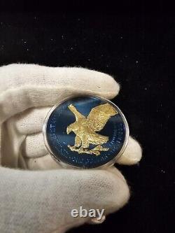 Qty 3 2023-W 1oz. 999 Silver American Eagle Rounds Blue Gold Titanium Design UNC