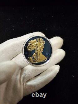 Qty 3 2023-W 1oz. 999 Silver American Eagle Rounds Blue Gold Titanium Design UNC