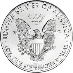 Random Date American Silver Eagle 1 oz $1 5 Rolls 100 BU Coins in 5 Mint Tubes