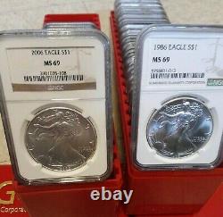 Reduced 1986 2021 Coin American Silver Eagle Complete Set Ngc Ms 69