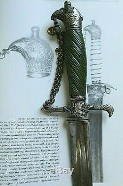 Revolutionary War Silver Hilt American Made Green Handle Eagle Head Offic Sword