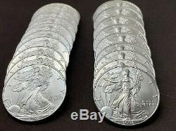 Roll Of 20 1oz American Silver Eagles 2002 In Us Mint Tube + Bonus Silver Coin