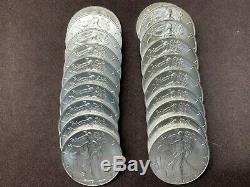 Roll Of 20 1oz American Silver Eagles 2002 In Us Mint Tube + Bonus Silver Coin