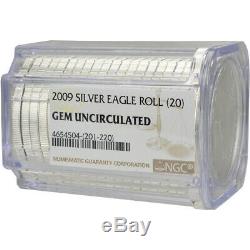 Roll of 20 2009 American Silver Eagle NGC Gem Uncirculated