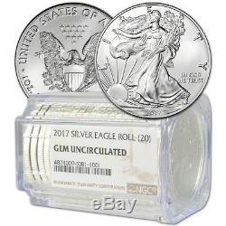 Roll of 20 2017 American Silver Eagle NGC Gem Uncirculated