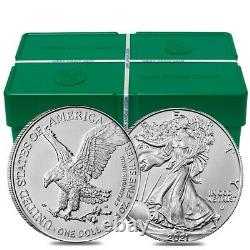 Roll of 20 2021 1 oz Silver American Eagle $1 Coin BU Type 2 (Lot, Tube of 20)