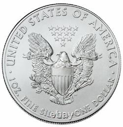 Roll of 20 2021 1oz American Silver Eagle $1 Coin Brilliant Uncirculated PRESALE