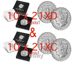 SEALED Lot of 20 2021 Morgan Silver Dollars CC Mint Mark 21XC & O mark 21XD