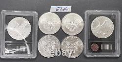 SIX $1 American Silver Eagles 1 oz BU 6 BU Coins Estate Sale #E606