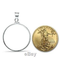 SPECIAL PRICE! 1 oz Gold American Eagle Random Year with Sterling Silver Bezel
