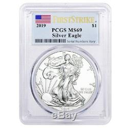 Sale Price Lot of 5 2019 1 oz Silver American Eagle $1 Coin PCGS MS 69 FS