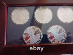 Set of 5-American Silver Eagles 1oz. 999 Fine Silver Gem Mint Unc