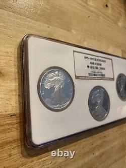 Silver Eagle Set NGC 69 PF ULTRA CAMEO 1995-1997.999 x3 Coin Collector Bullion