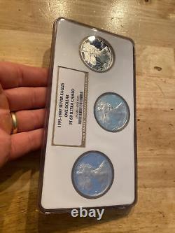 Silver Eagle Set NGC 69 PF ULTRA CAMEO 1995-1997.999 x3 Coin Collector Bullion