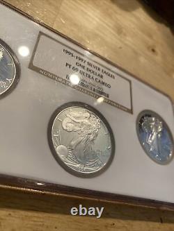 Silver Eagle Set NGC 69 PF ULTRA CAMEO 1995-1997.999 x3 Coin Collector Bullion