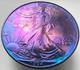 Stunning Rainbow Toned American Silver Eagle 1oz Unique Silver Dollar Coin E12