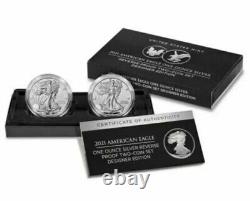 U. S. Mint American Eagle 2021 One Ounce Silver Reverse Proof Two-Coin Set 
